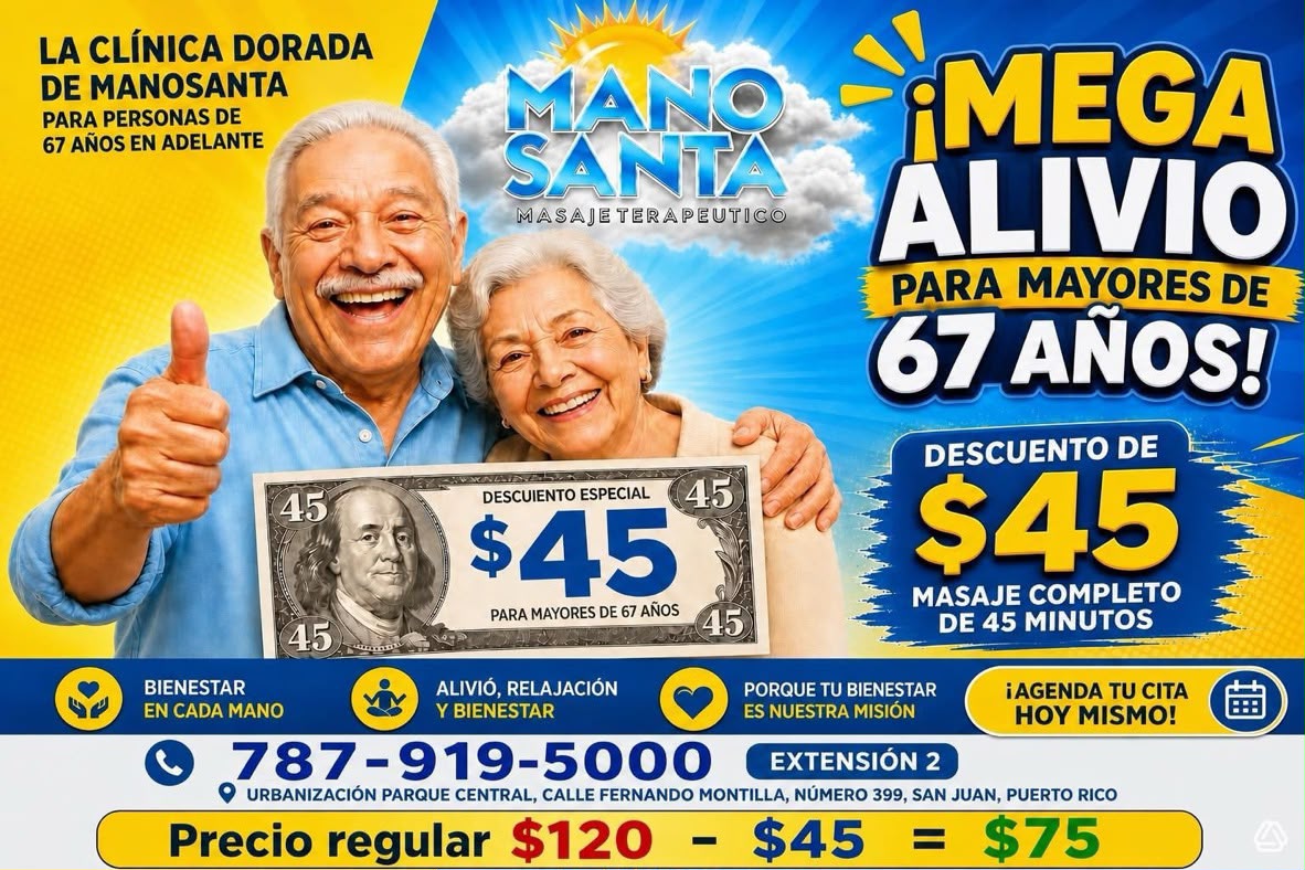 Promoción de Clínica de la Edad Dorada de Mano Santa